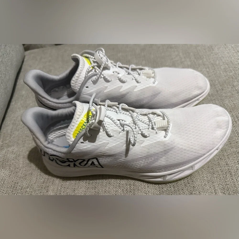 Hoka White and Gray Athletic Shoes